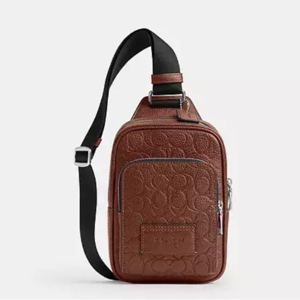 NWT Coach Brown Leather Crossbody Sling Bag for Men - Picture 6 of 13